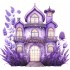 Sticker decorativ, Casa cu Lavanda, Mov, 65 cm, 1361STK-9