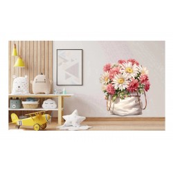 Sticker decorativ, Flori Crizanteme, Alb, 68 cm, 1363STK-12 Sticker decorativ, Flori Crizanteme, Alb, 68 cm, 1363STK-12