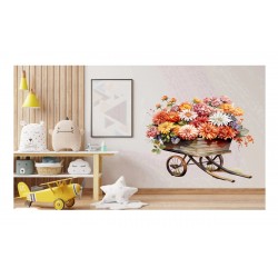 Sticker decorativ, Flori Crizanteme, Multicolor, 60 cm, 1363STK-13 Sticker decorativ, Flori Crizanteme, Multicolor, 60 cm, 1363STK-13