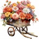 Sticker decorativ, Flori Crizanteme, Multicolor, 60 cm, 1363STK-13 Sticker decorativ, Flori Crizanteme, Multicolor, 60 cm, 1363STK-13