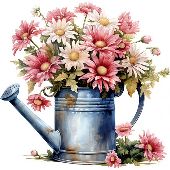 Sticker decorativ, Flori Crizanteme, Roz, 61 cm, 1363STK-14 Sticker decorativ, Flori Crizanteme, Roz, 61 cm, 1363STK-14