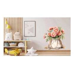 Sticker decorativ, Flori Crizanteme, Roz, 61 cm, 1363STK-5 Sticker decorativ, Flori Crizanteme, Roz, 61 cm, 1363STK-5