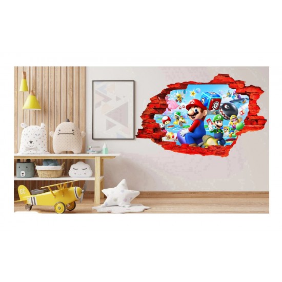 Sticker decorativ, Mario, Albastru,1365STK-3 Sticker decorativ, Mario, Albastru,1365STK-3