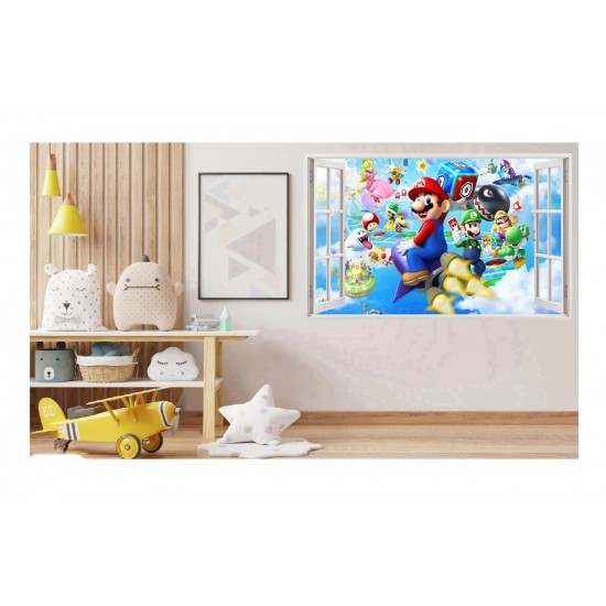 Sticker decorativ, Mario, Albastru,1365STK-4 Sticker decorativ, Mario, Albastru,1365STK-4