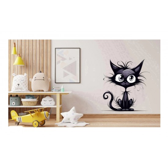 Sticker decorativ, Pisica, Negru, 1366STK Sticker decorativ, Pisica, Negru, 1366STK