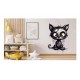 Sticker decorativ, Pisica, Negru, 1366STK-10 Sticker decorativ, Pisica, Negru, 1366STK-10