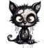 Sticker decorativ, Pisica, Negru, 1366STK-10