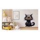 Sticker decorativ, Pisica, Negru, 1366STK-12 Sticker decorativ, Pisica, Negru, 1366STK-12