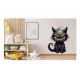 Sticker decorativ, Pisica, Negru, 1366STK-2 Sticker decorativ, Pisica, Negru, 1366STK-2