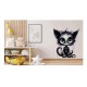 Sticker decorativ, Pisica, Negru, 1366STK-9 Sticker decorativ, Pisica, Negru, 1366STK-9