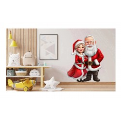 Sticker decorativ, Mos Craciun, Rosu, 1368STK-2 Sticker decorativ, Mos Craciun, Rosu, 1368STK-2