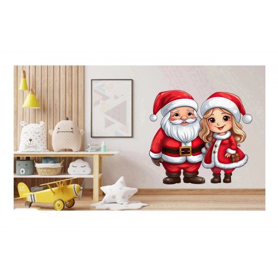 Sticker decorativ, Mos Craciun, Rosu, 1368STK-3 Sticker decorativ, Mos Craciun, Rosu, 1368STK-3