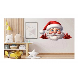 Sticker decorativ, Mos Craciun, Rosu, 1371STK Sticker decorativ, Mos Craciun, Rosu, 1371STK