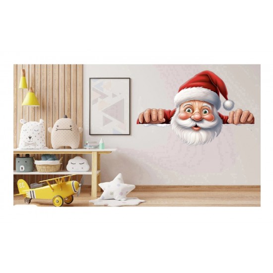 Sticker decorativ, Mos Craciun, Rosu, 1371STK-5 Sticker decorativ, Mos Craciun, Rosu, 1371STK-5