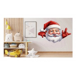 Sticker decorativ, Mos Craciun, Rosu, 1371STK-6 Sticker decorativ, Mos Craciun, Rosu, 1371STK-6