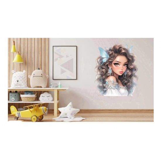 Sticker decorativ, Printesa, Gri, 1374STK-14 Sticker decorativ, Printesa, Gri, 1374STK-14