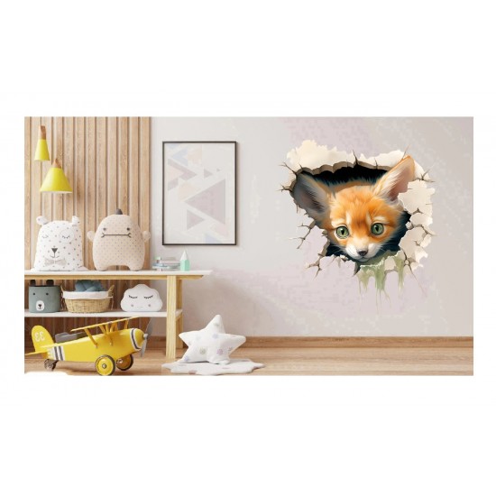 Sticker decorativ, Vulpe, Maro, 1375STK