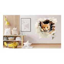 Sticker decorativ, Pisica, Maro, 1375STK-1 Sticker decorativ, Pisica, Maro, 1375STK-1