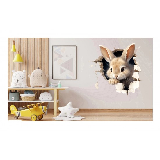 Sticker decorativ, Iepure, Maro, 1375STK-6 Sticker decorativ, Iepure, Maro, 1375STK-6
