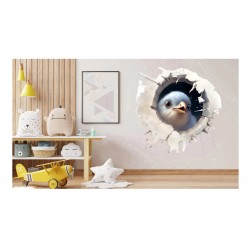 Sticker decorativ, Pasare, Turcoaz, 1375STK-8 Sticker decorativ, Pasare, Turcoaz, 1375STK-8
