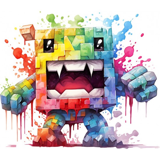 Sticker decorativ, Minecraft, Multicolor, 1376STK-14 Sticker decorativ, Minecraft, Multicolor, 1376STK-14