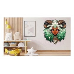 Sticker decorativ, Zodiac Taur, Verde, 1377STK-10 Sticker decorativ, Zodiac Taur, Verde, 1377STK-10