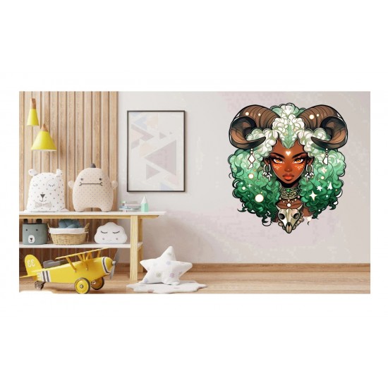 Sticker decorativ, Zodiac Taur, Verde, 1377STK-10 Sticker decorativ, Zodiac Taur, Verde, 1377STK-10