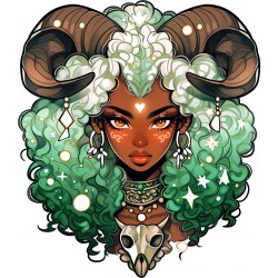 Sticker decorativ, Zodiac Taur, Verde, 1377STK-10