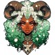 Sticker decorativ, Zodiac Taur, Verde, 1377STK-10 Sticker decorativ, Zodiac Taur, Verde, 1377STK-10