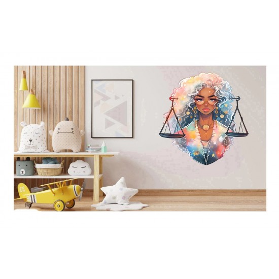 Sticker decorativ, Zodiac Balanta, Turcoaz, 1377STK-6 Sticker decorativ, Zodiac Balanta, Turcoaz, 1377STK-6