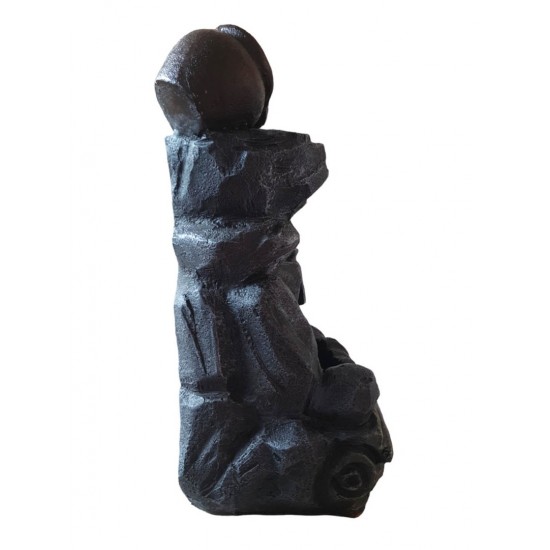 Fantana arteziana cu roci, cu buton On/off, Bila si leduri luminoase, 35 cm, 1931L