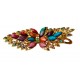 Clama de par coada de paun, Vintage, 11 cm, Multicolor, 63BJ