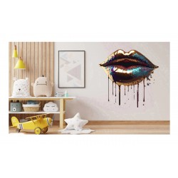 Sticker decorativ, Buze, Turcoaz, 63 cm, 1301STK-3 Sticker decorativ, Buze, Turcoaz, 63 cm, 1301STK-3