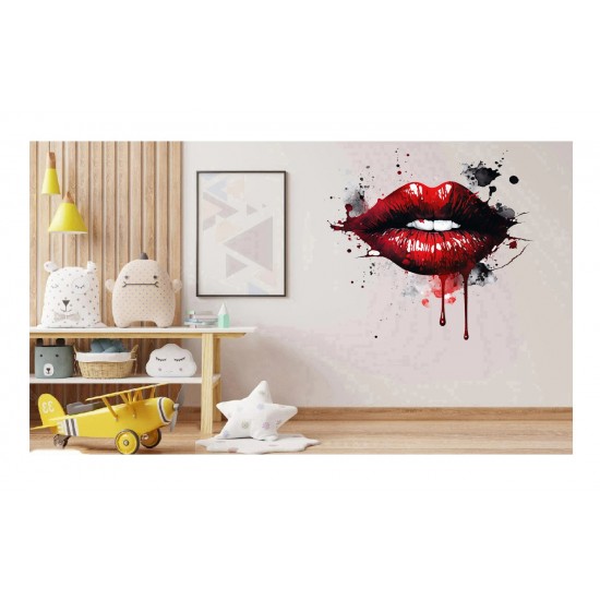 Sticker decorativ, Buze, Rosu, 60 cm, 1302STK-1 Sticker decorativ, Buze, Rosu, 60 cm, 1302STK-1