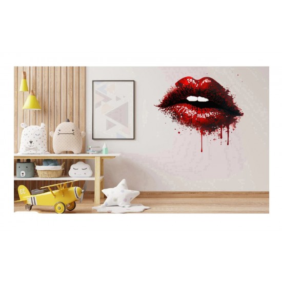 Sticker decorativ, Buze, Rosu, 60 cm, 1302STK-17 Sticker decorativ, Buze, Rosu, 60 cm, 1302STK-17