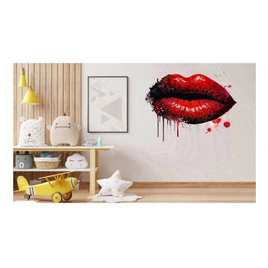 Sticker decorativ, Buze, Rosu, 64 cm, 1302STK-18 Sticker decorativ, Buze, Rosu, 64 cm, 1302STK-18
