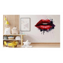 Sticker decorativ, Buze, Rosu, 64 cm, 1302STK-4 Sticker decorativ, Buze, Rosu, 64 cm, 1302STK-4