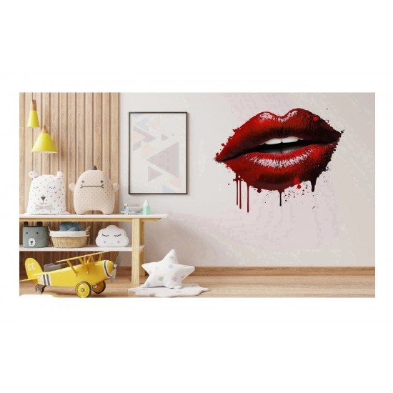 Sticker decorativ, Buze, Rosu, 60 cm, 1302STK-7 Sticker decorativ, Buze, Rosu, 60 cm, 1302STK-7