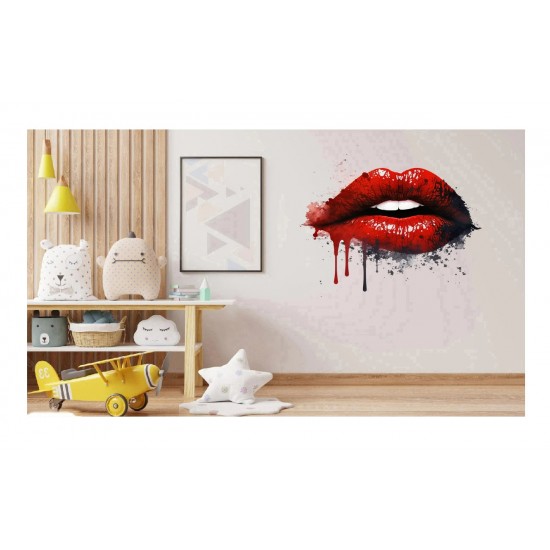 Sticker decorativ, Buze, Rosu, 60 cm, 1302STK-8 Sticker decorativ, Buze, Rosu, 60 cm, 1302STK-8