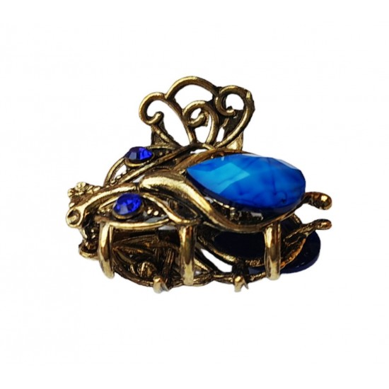 Clama de par in forma de Albina, Vintage, 2.5 cm, Albastru, 97BJ