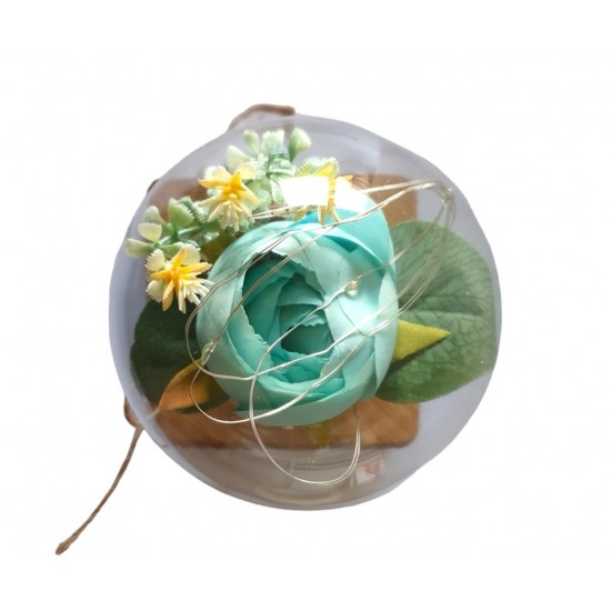Aranjament floral cu Luminite si Muzicuta, Multicolor, 15 cm, MM9868C Aranjament floral cu Luminite si Muzicuta, Multicolor, 15 cm, MM9868C