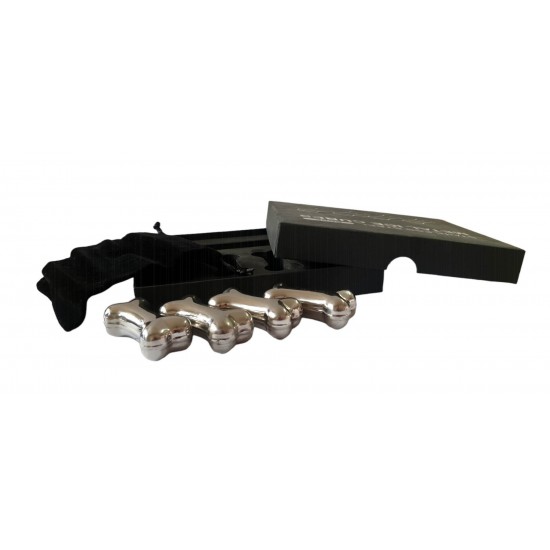 Set 4 Cuburi Oase pentru racirea bauturilor, Argintiu, 5 cm, HML59 Set 4 Cuburi Oase pentru racirea bauturilor, Argintiu, 5 cm, HML59
