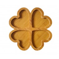 Platou din Lemn, Trifoi, Maro, 26 cm, HML6 Platou din Lemn, Trifoi, Maro, 26 cm, HML6