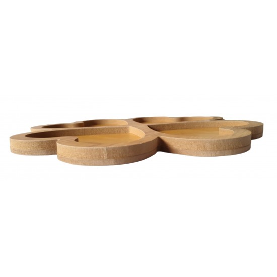 Platou din Lemn, Trifoi, Maro, 26 cm, HML6 Platou din Lemn, Trifoi, Maro, 26 cm, HML6