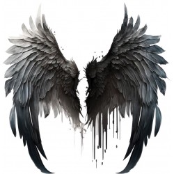 Sticker decorativ, Aripi, Negru, 60 cm, 1303STK-2