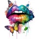 Sticker decorativ, Buze, Albastru, 70 cm, 1299STK-3 Sticker decorativ, Buze, Albastru, 70 cm, 1299STK-3