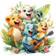 Sticker decorativ, Animale Cantarete, Verde, 61 cm, 1349STK-1 Sticker decorativ, Animale Cantarete, Verde, 61 cm, 1349STK-1