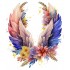 Sticker decorativ, Aripi, Albastru, 71 cm, 1355STK-1