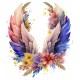 Sticker decorativ, Aripi, Albastru, 71 cm, 1355STK-1 Sticker decorativ, Aripi, Albastru, 71 cm, 1355STK-1