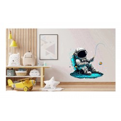 Sticker decorativ, Astronaut, Alb, 60 cm, 1266STK-1 Sticker decorativ, Astronaut, Alb, 60 cm, 1266STK-1